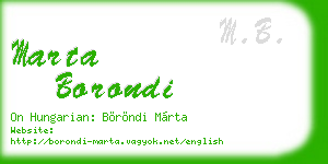 marta borondi business card