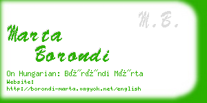 marta borondi business card